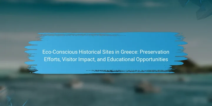 Eco-Conscious Historical Sites in Greece: Preservation Efforts, Visitor Impact, and Educational Opportunities