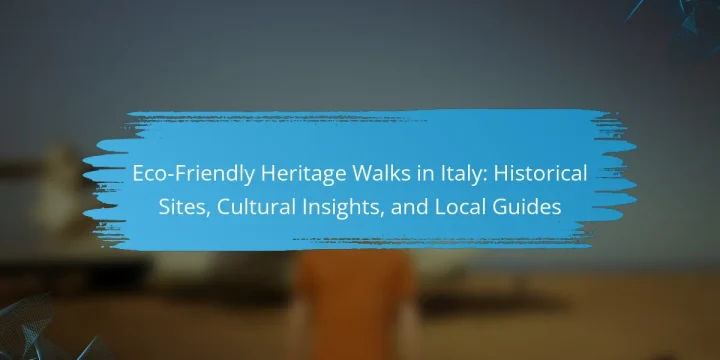 Eco-Friendly Heritage Walks in Italy: Historical Sites, Cultural Insights, and Local Guides