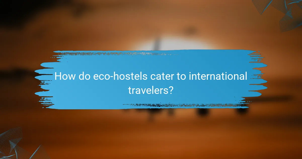 How do eco-hostels cater to international travelers?