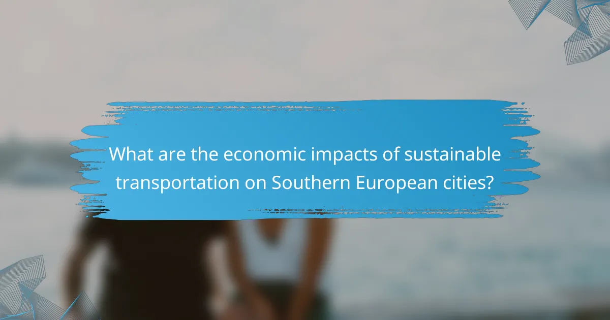 What are the economic impacts of sustainable transportation on Southern European cities?