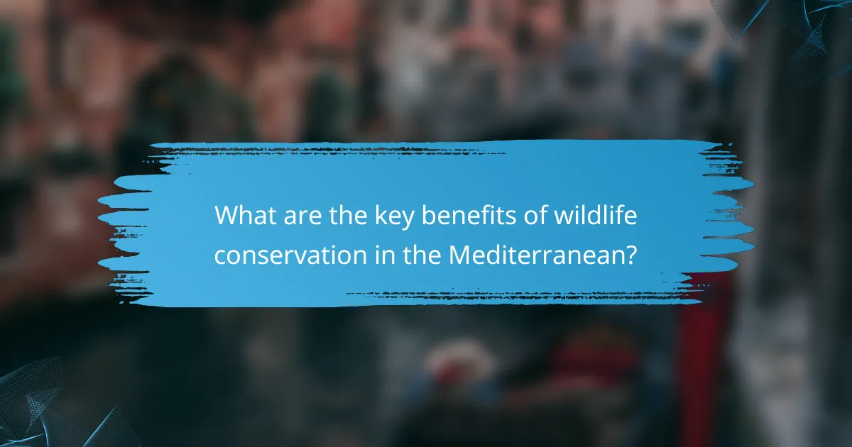 What are the key benefits of wildlife conservation in the Mediterranean?