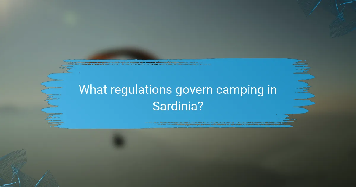 What regulations govern camping in Sardinia?