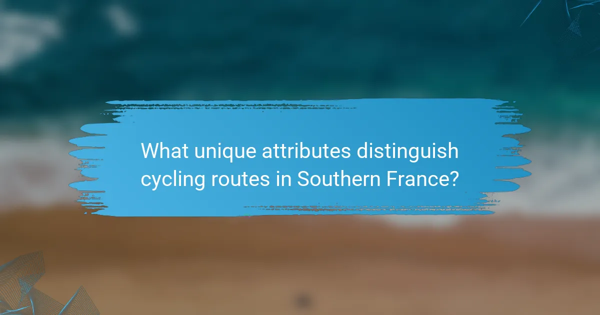 What unique attributes distinguish cycling routes in Southern France?
