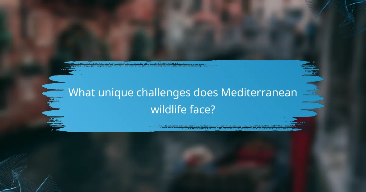What unique challenges does Mediterranean wildlife face?